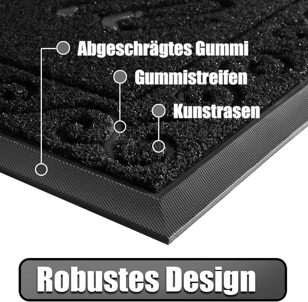Yimobra Fussmatte Aussen, 75 x 43 cm, rutschfest, Wetterfest, Waschbar, Wellcome Schmutzfangmatte fü