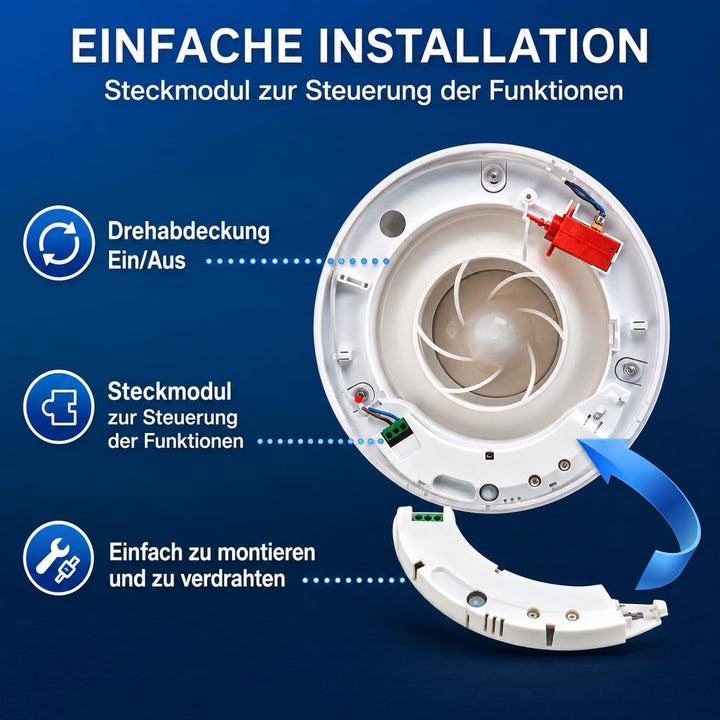 Airflow iCON 15 Badlüfter mit Timer-Modul – Patentierte Iris-Blende, automatisches Öffnen &amp; Schliess