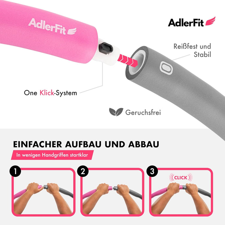 Hula Hoop Reifen Erwachsene und Kinder zum Abnehmen 1,2kg - bis 100cm Durchmesser - Hullahub für Anf