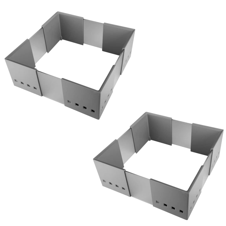 2er Set SO-TECH® CuisioFlex Trennwand Organisationsrahmen Aluminiumgrau/Weiss transluzent 2 Stück -