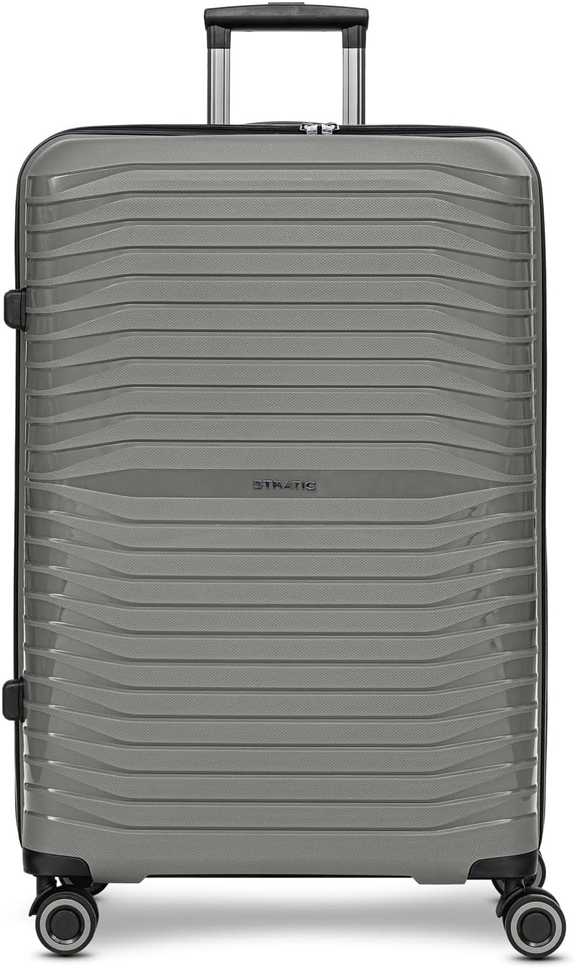 Stratic Shine Koffer gross | Trolley hergestellt aus Bruch- & Kratzfestem Polypropylen mit 4 Rollen,
