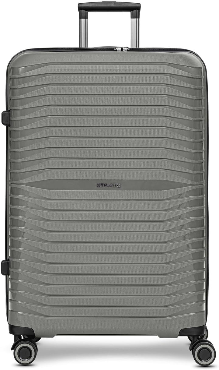Stratic Shine Koffer gross | Trolley hergestellt aus Bruch- & Kratzfestem Polypropylen mit 4 Rollen,