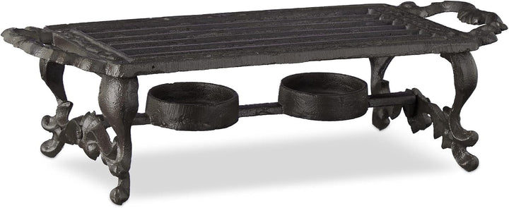 Relaxdays 3 x Warmhalteplatte, extrem robust, Antik-Design, Halter für 2 Teelichter, Gusseisen Stövc