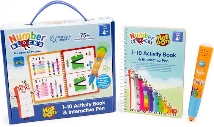 Learning Resources Hot Dots Numberblocks 1-10 Aktivitätsbuch mit interaktivem Stift, über 75 Aktivit