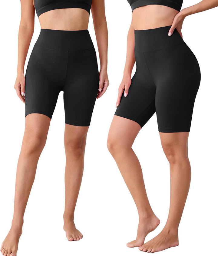 BAYDI Radlerhose Damen High Waist Kurze Hose Blickdicht Kurze Sporthose Knielang Kurze Leggings Somm