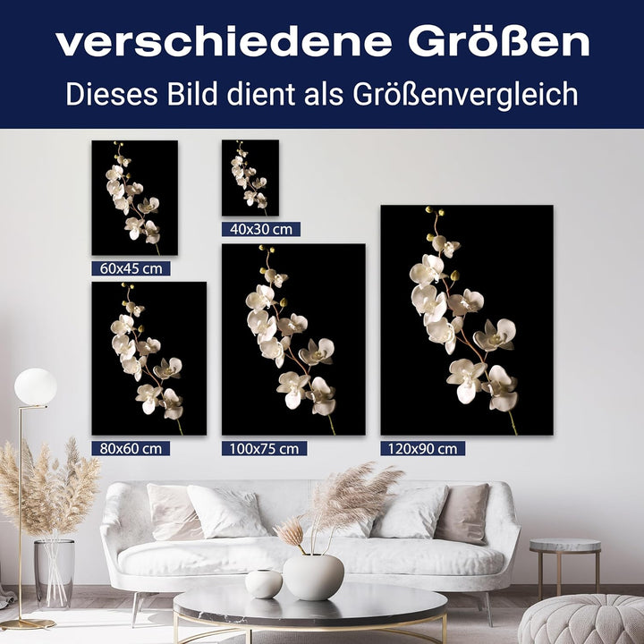 wandmotiv24 Leinwandbild Natur 80x60cm, Hochformat, Blumen, Orchidee, Deko, Bilder auf Leinwand, Wan