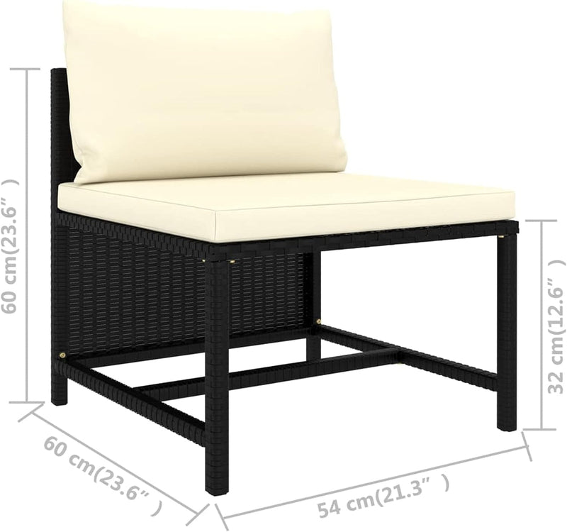 Festnight Balkonmöbel für Keiner Balkon Lounge Kein Rattan Gartensofa 4 Sitzer Sofa Outdoor Gartenlo