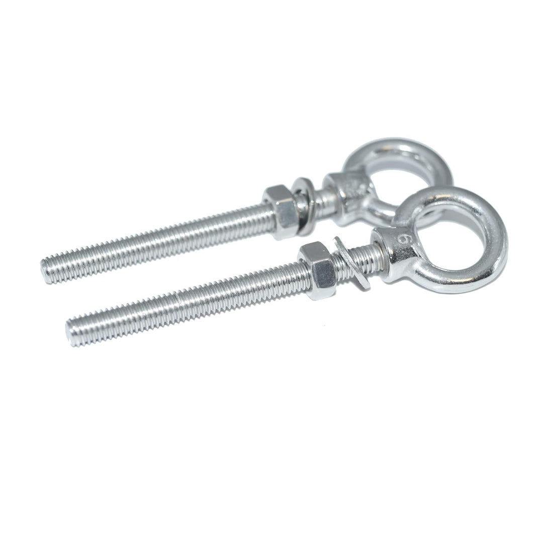 Augbolzen M6X60 Edelstahl A4 8 Stück - Ringbolzen mit metrischem Gewinde, Unterlegscheibe und Mutter