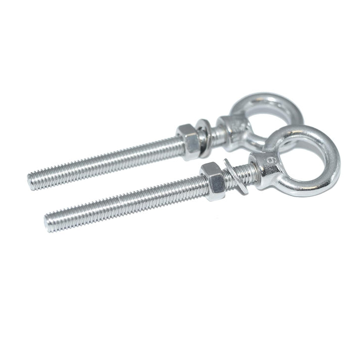 Augbolzen M6X60 Edelstahl A4 8 Stück - Ringbolzen mit metrischem Gewinde, Unterlegscheibe und Mutter