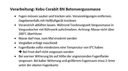 Kebu - Betonfugenvergussmasse BN 1,1 Heiss-Vergussmasse Asphalt und Beton - 25kg