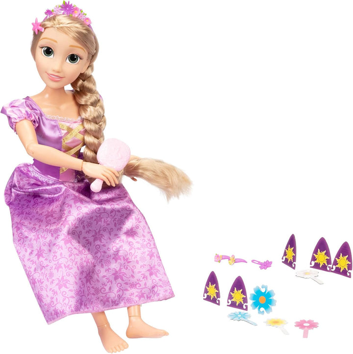 Disney Princess Playdate Rapunzel Puppe mit Zubehör, 80cm, Rapunzel