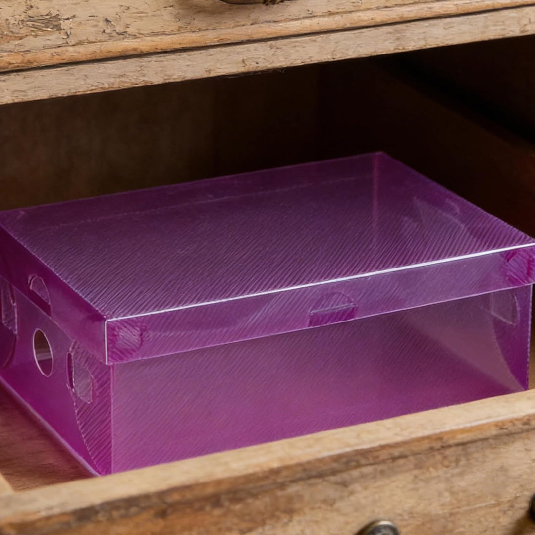 Toyvian 7 StüCk Stapelbare Transparente Schuhboxen Mit Klappdeckel Faltbare Aufbewahrungsboxen Aus R