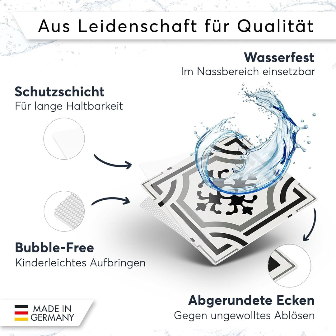 CREATISTO Klebefliesen Stickerfliesen Fliesenfolie - Hochwertige Aufkleber Sticker für Fliesen I Kle