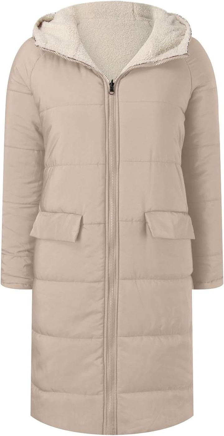 Duohropke Sherpa Jacken für Damen,Wendemantel für Damen,Damen 2023 Herbst Mode Mäntel,Damen Zip Up W