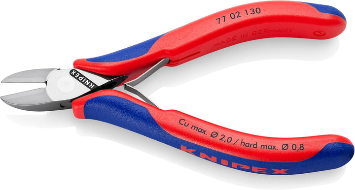 Knipex Elektronik-Seitenschneider mit Mehrkomponenten-Hüllen 130 mm 77 02 130 runder Kopf, mit Facet