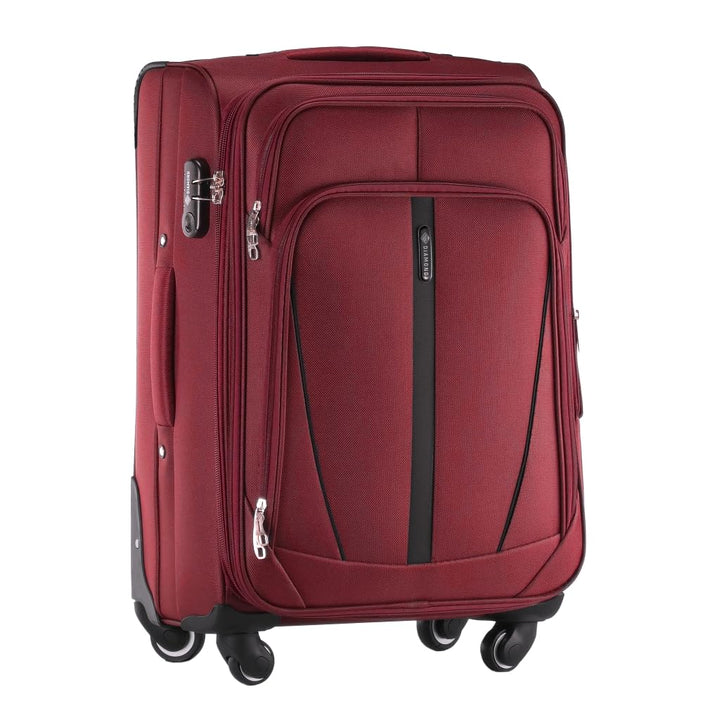 DIAMOND Mittelgrosser Weichschalenkoffer M 24" – Dunkelrot, Codura 1200D, 360° Rollen, Zahlenschloss