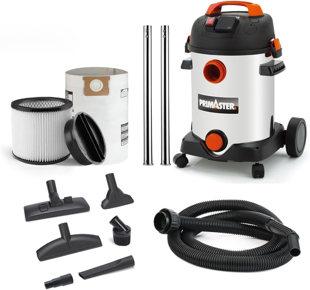 Primaster Nass-Trockensauger Pro 25 SI 1800 W 25 L Edelstahlbehälter Nass-Trockensauge