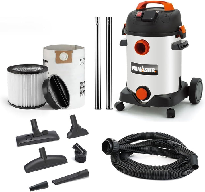 Primaster Nass-Trockensauger Pro 25 SI 1800 W 25 L Edelstahlbehälter Nass-Trockensauge