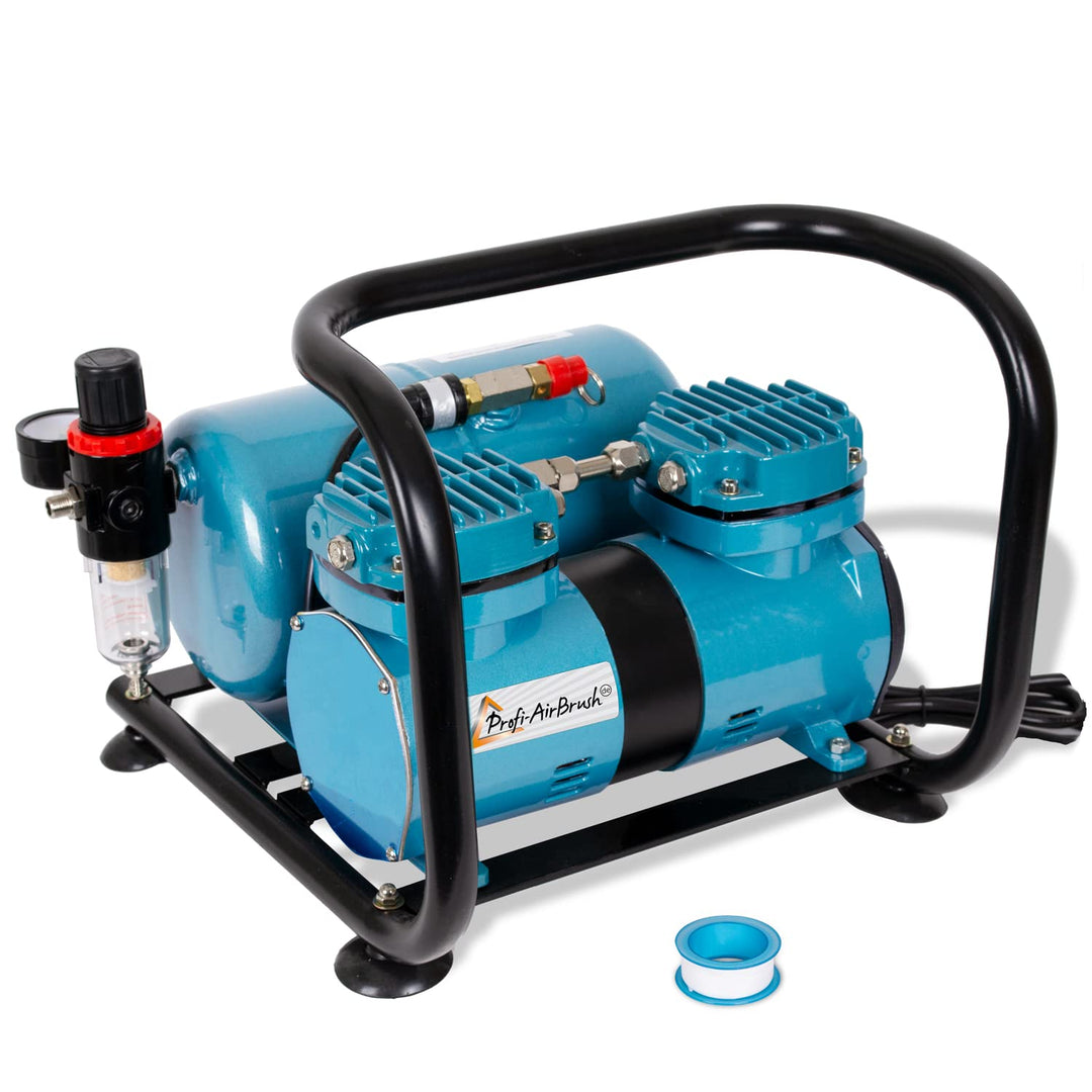Airbrush Kompressor Duo-Power Efficient - Das Airbrush-Kit mit Doppel/Zweizylinder mit Schutzgehäuse