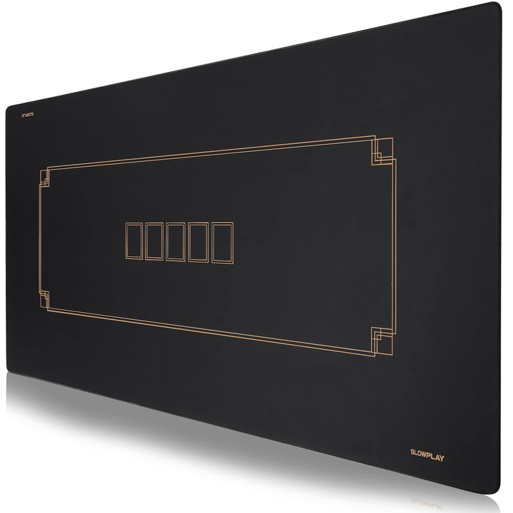 SLOWPLAY Godel Texas Holdem Pokermatte 180x90cm I schwarz und champagnerfarben pokerteppich |Premium