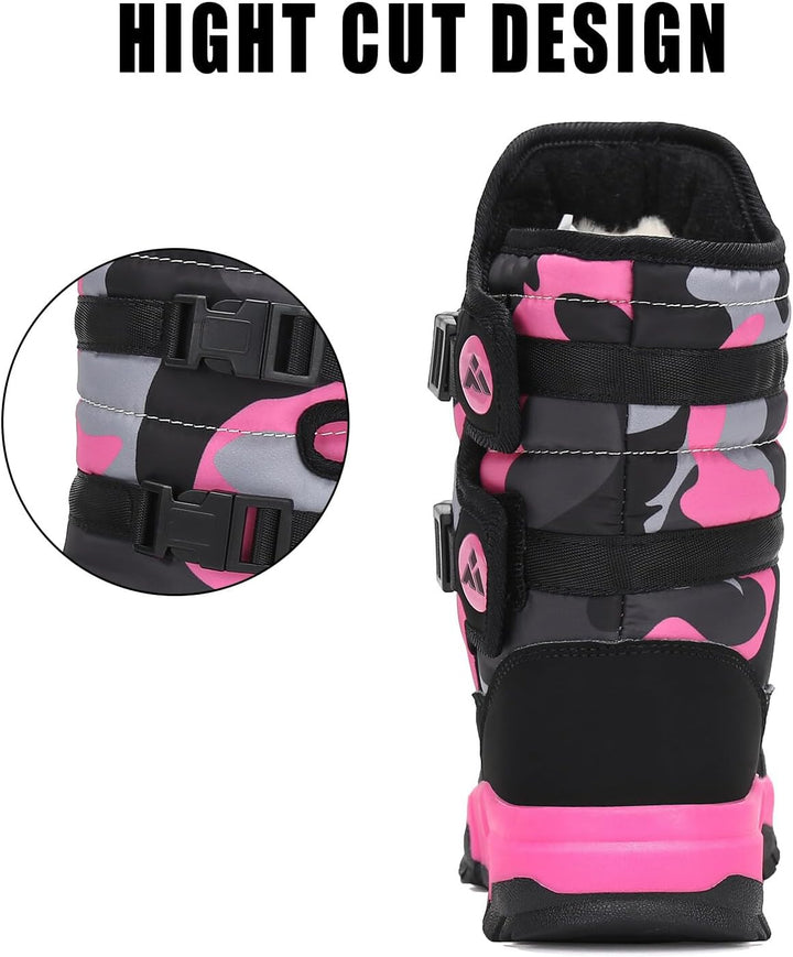 Kinder Winterstiefel Jungen Schneestiefel Mädchen Warm Gefütterte Rutschfeste Winter Snowboots Outdo