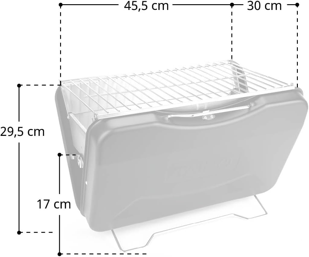 TAINO MOX Holzkohlegrill BBQ Koffergrill Camping-Grill Kohlegrill Retro-Stil klappbar Griller tragba