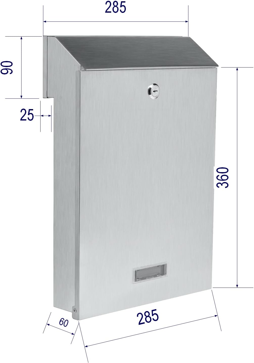 Zaunbriefkasten Torbriefkasten Durchwurf Mauerdurchwurf Briefkasten C4 Entnahme Hinten Doppelstabmat