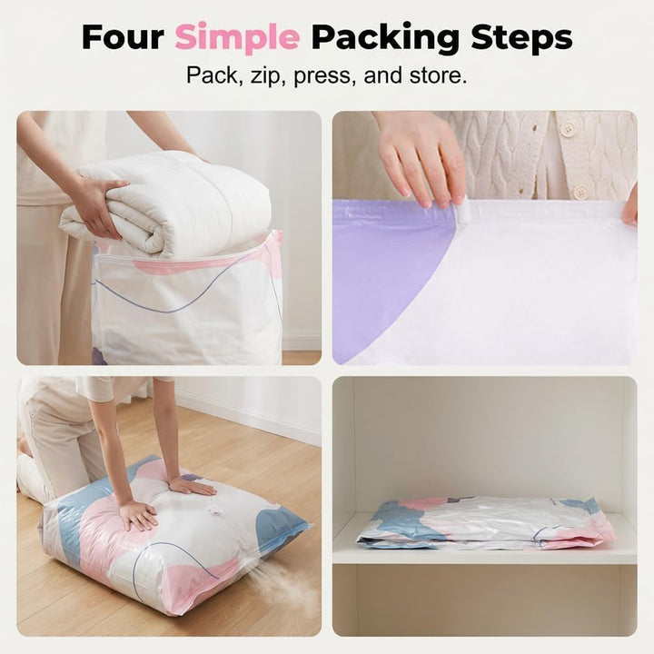 2PCS No-Pump Large Vacuum Storage Compression Bags, Vakuumbeutel ohne Pumpe, Vacuum Storage Bag,Vers