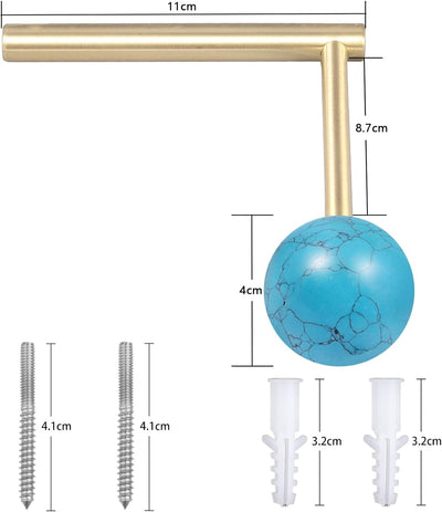 Nupuyai 2 Stück Sodalith Stein Vorhang Raffhalter Haken Kristallkugel Vorhang Halterung Wand Gardine