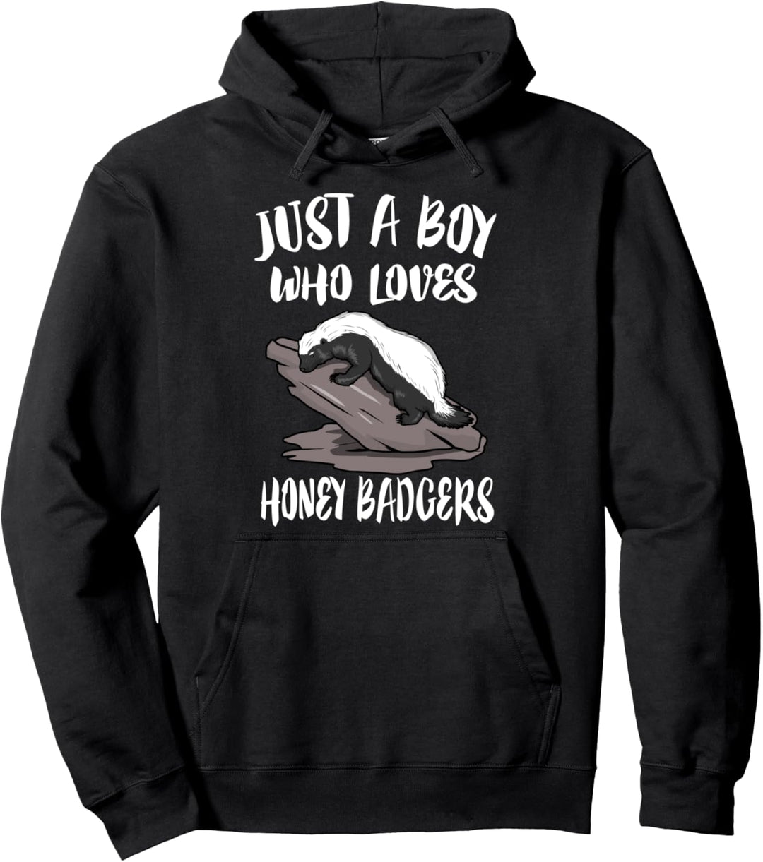 Just A Boy Who Loves Honey Badgers Gift Pullover Hoodie