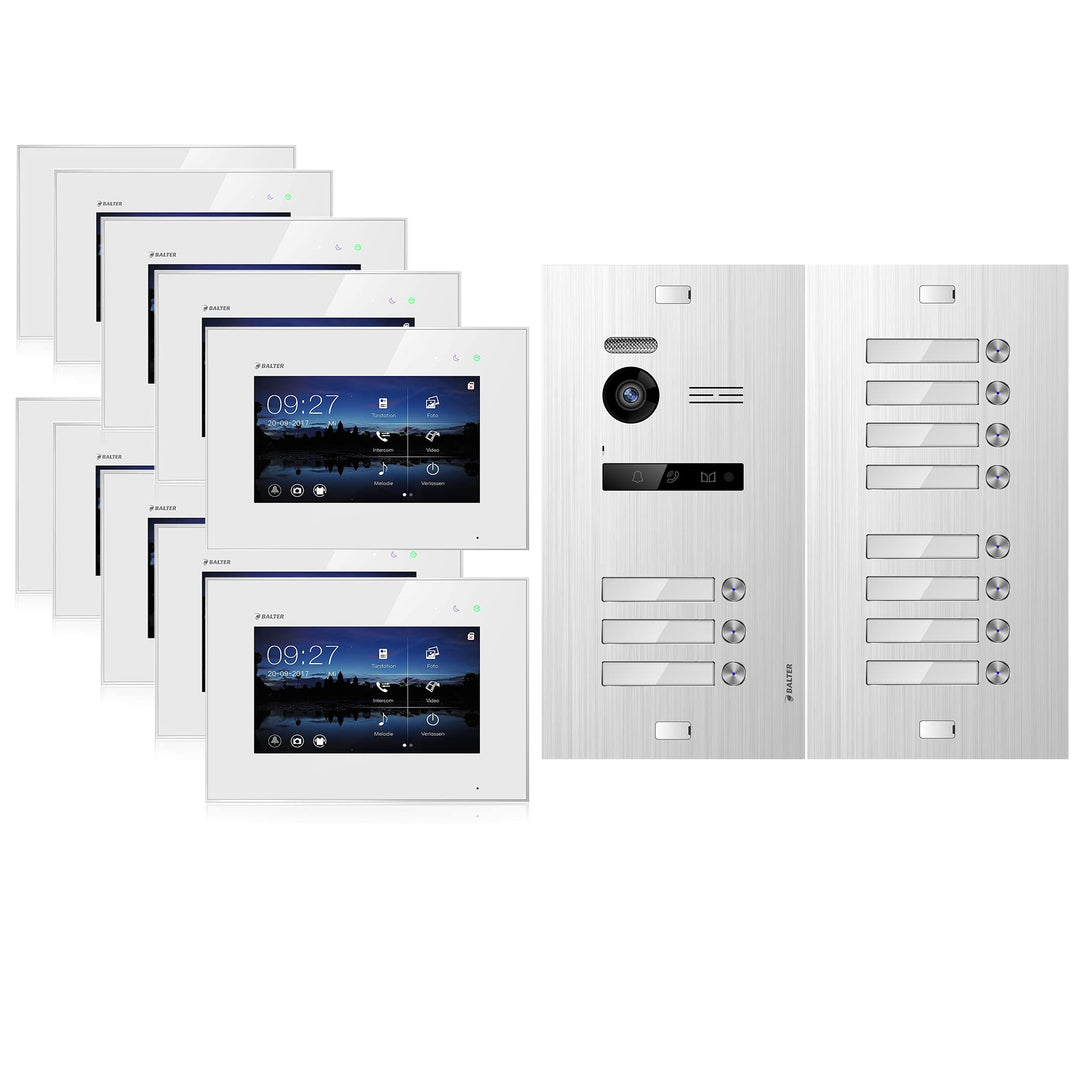 Balter EVO Video Türsprechanlage ✓ Touchscreen 7 Zoll Monitor ✓ Türstation für 11 Familienhaus Türkl