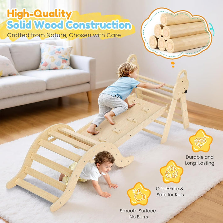 klettergerüst Indoor,7-in-1 Montessori Klettergerüst Set,Indoor Kletterdreieck,25 Jahre Neue Upgrade