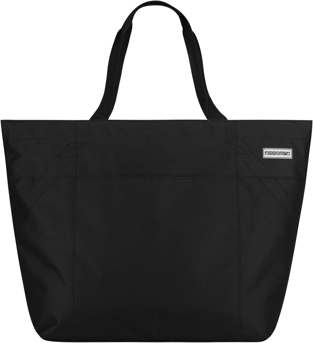 anndora XXL Shopper schwarz - Strandtasche Schultertasche Einkaufstasche, Schwarz
