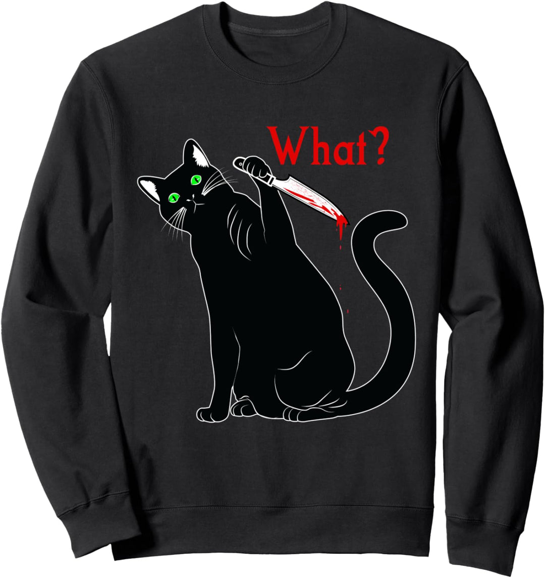 Halloween Schwarze Katze Aberglauben Killer Katzen mit einem Sweatshirt