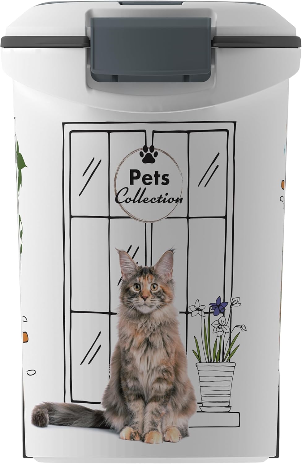 Curver Futterbehälter für Katzen – 35 l/12 kg – Pets Collection – luftdichte Aufbewahrung gegen Gerü