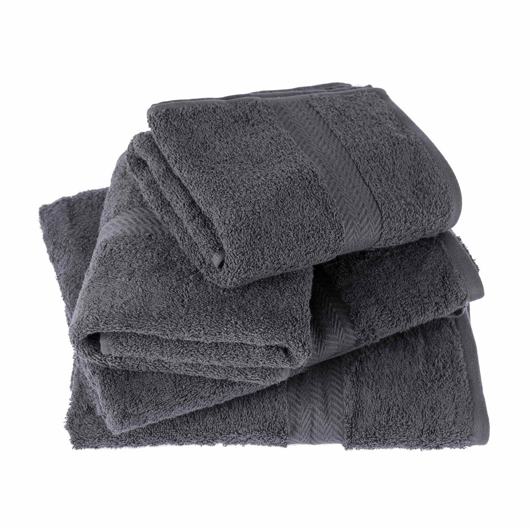 Homescapes Luxus Handtuch Set Grau (Schiefer), 2 Handtücher 50x90 cm & 2 Duschtücher 70x130 cm, 100%