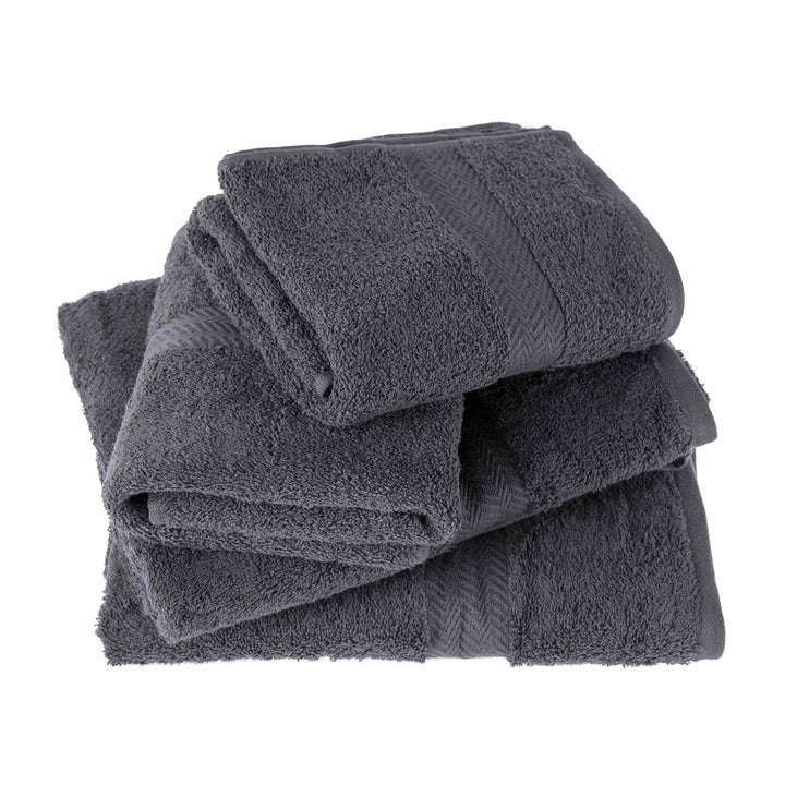 Homescapes Luxus Handtuch Set Grau (Schiefer), 2 Handtücher 50x90 cm & 2 Duschtücher 70x130 cm, 100%