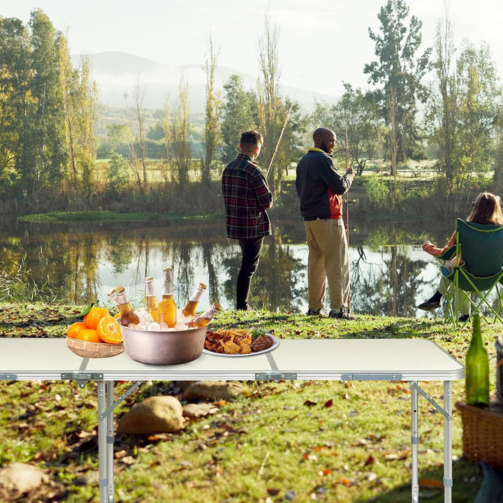 Bonnlo Klapptisch Höhenverstellbar, Gartentisch Wetterfest, Balkontisch Klappbar – Tragbarer Mehrzwe