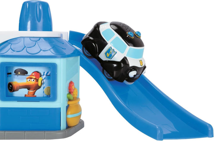 Dickie Toys - Helden der Stadt, die Polizei-Station inkl. Hektor Helikopter mit Licht, originalen Li