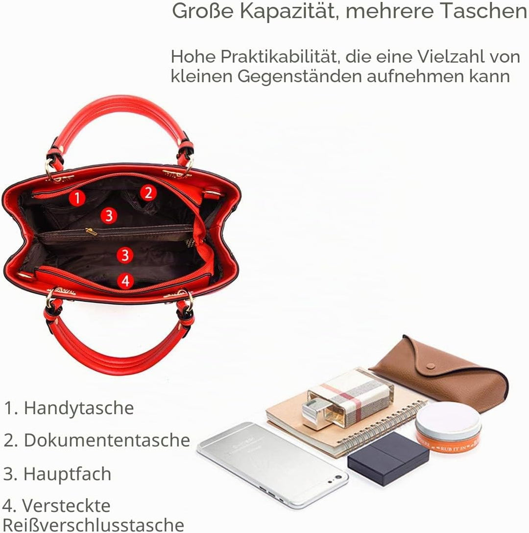 NICOLE &amp; DORIS Damen Handtasche Umhängetasche Henkeltasche Kuriertasche Elegant Damen Handtaschen mi