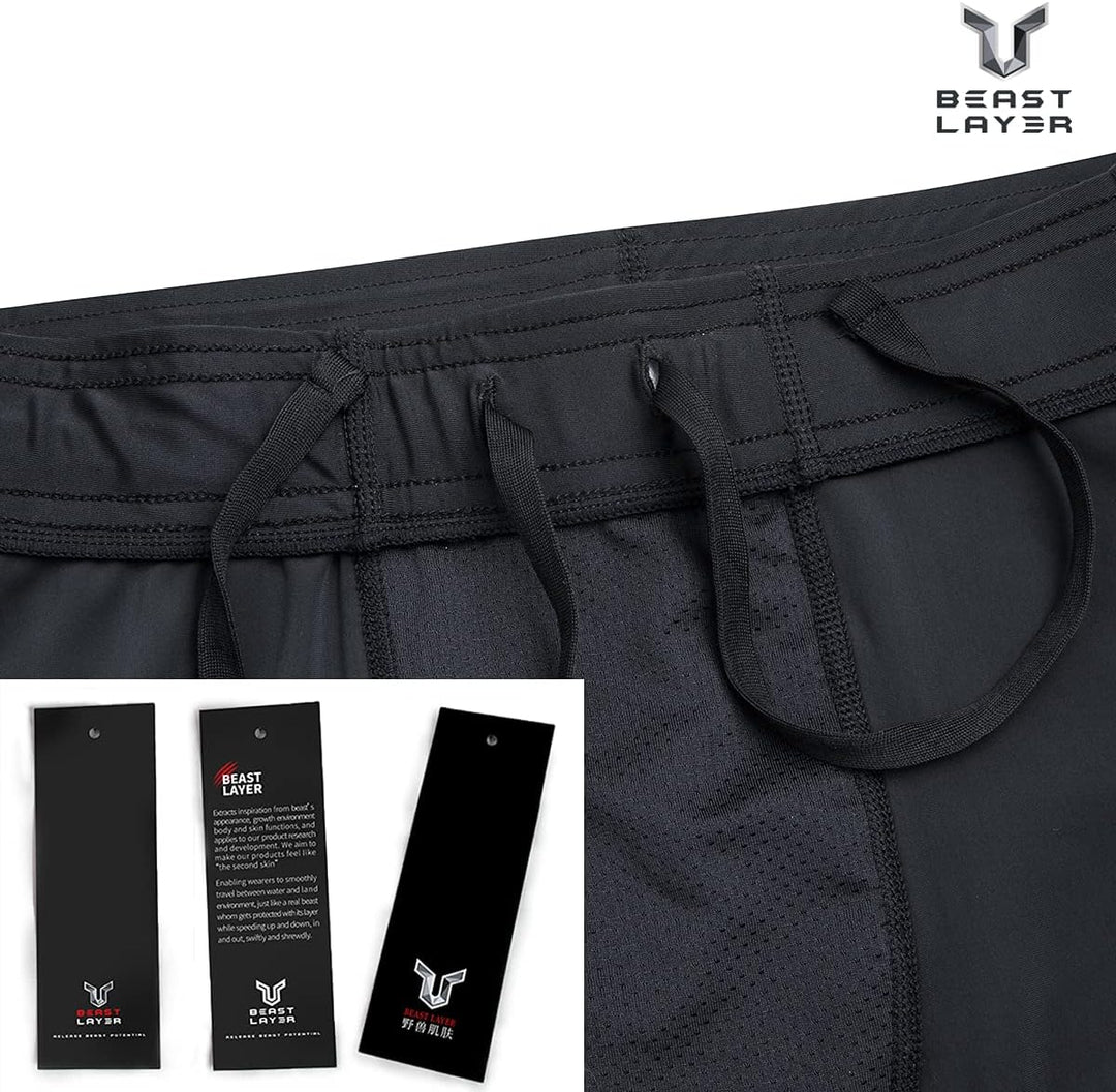 HUGE SPORTS Herren Splice Schwimmhose Kompression Jammer Lang Wilde Serie L Hai, L Hai