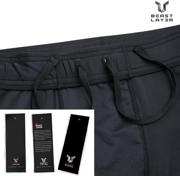 HUGE SPORTS Herren Splice Schwimmhose Kompression Jammer Lang Wilde Serie L Hai, L Hai