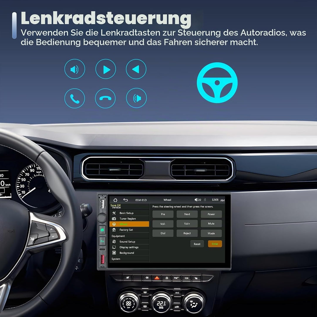 Bluetooth Autoradio 2 Din Kompatibel mit Wireless Carplay Android Auto 7 Zoll Touchscreen Autoradio