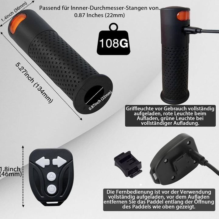 E Scooter Blinker, Griff Licht Roller Blinker Licht Indikator Licht Griff mit wiederaufladbarer Fern