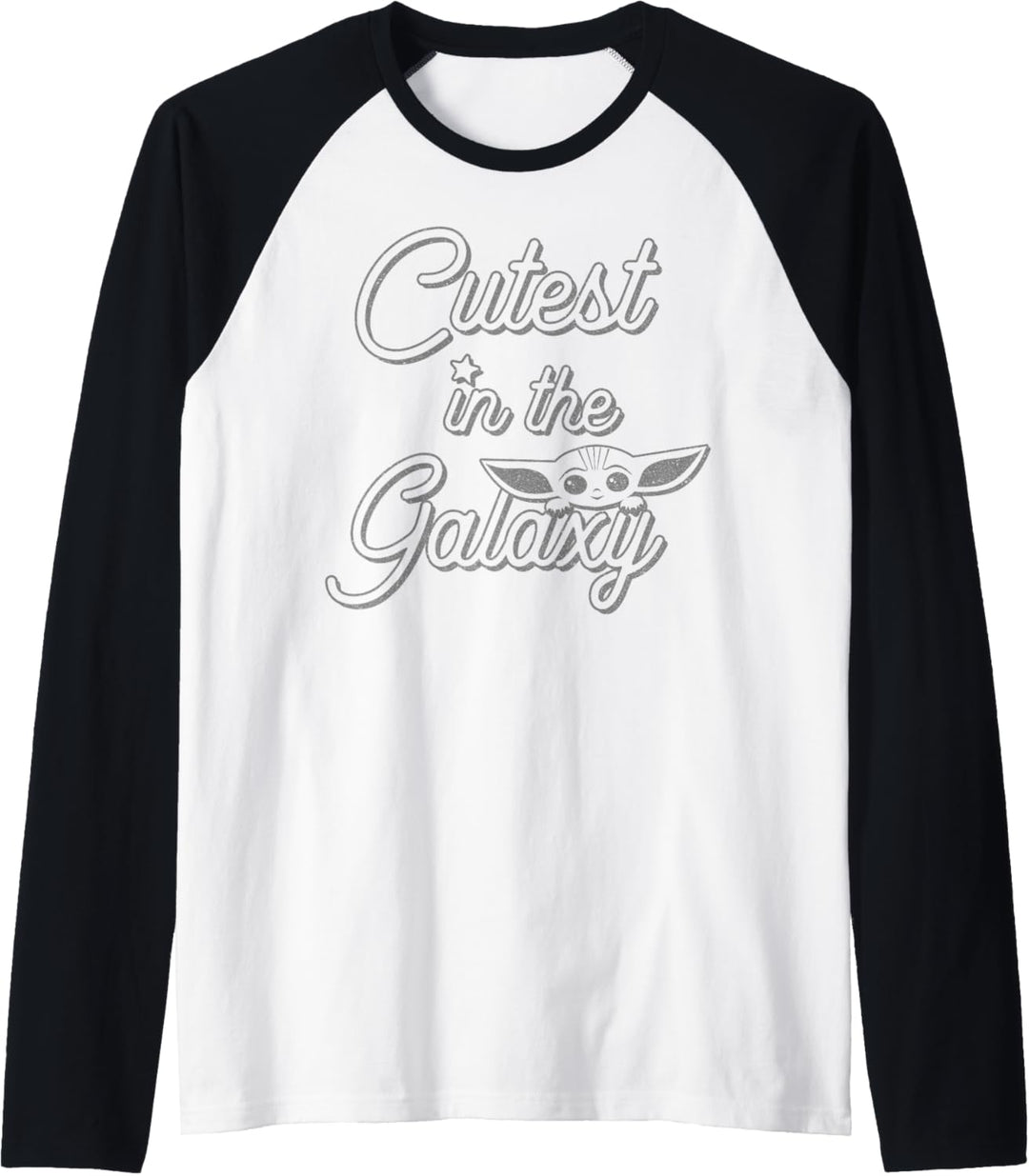 Star Wars Mandalorian The Child Cartoon Cursive Cutest Raglan