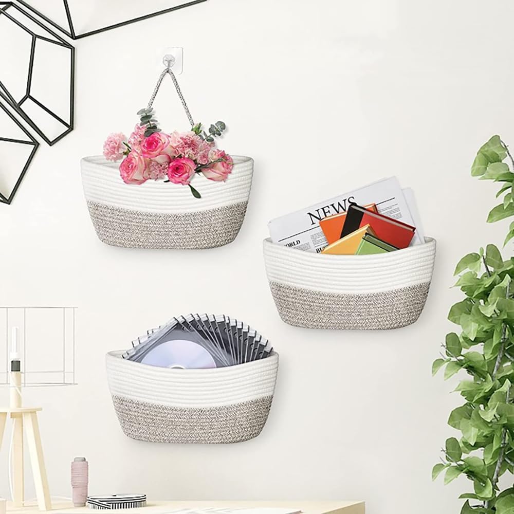 Kongming Hängeorganizer, Wand hängeregal, High-End Leinen hängekorb, Tür organizer aus 3-Lagen Baumw