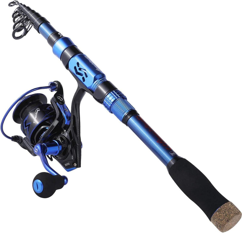 Sougayilang Fishing Rod Reel Combinations, 24 Ton Carbon Fiber, Portable Telescopic Fishing Rod Spin