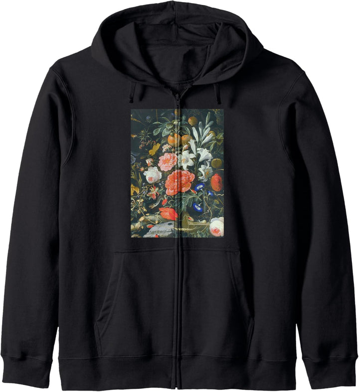 Trendy Renaissance Flower Painting Kapuzenjacke