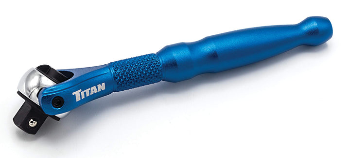 Titan 11316 1/4-Zoll-Antrieb x 10,2 cm (4 Zoll), 90 Zähne, Schwenkkopf, Mikro-Ratsche, Blau Schwenkk