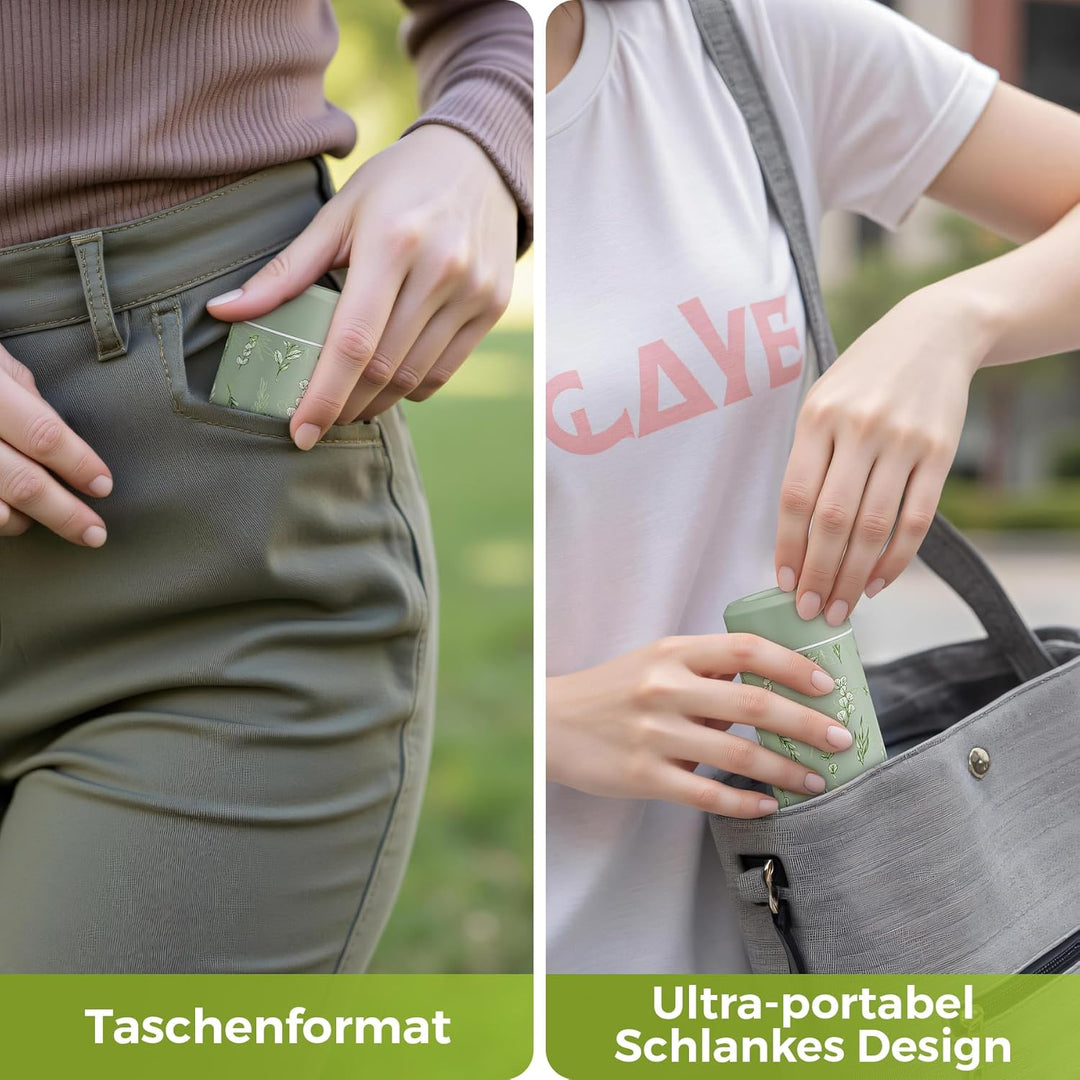 Mini Thermosflasche 250ml mit Edelstahl-Deckel, Trinkflasche Klein Doppelwandige Vakuum–Ultra-Kompak